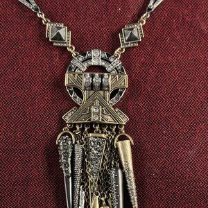 Amazing Art Deco style pendant necklace, signed Chloe + Isabel, massive pendant